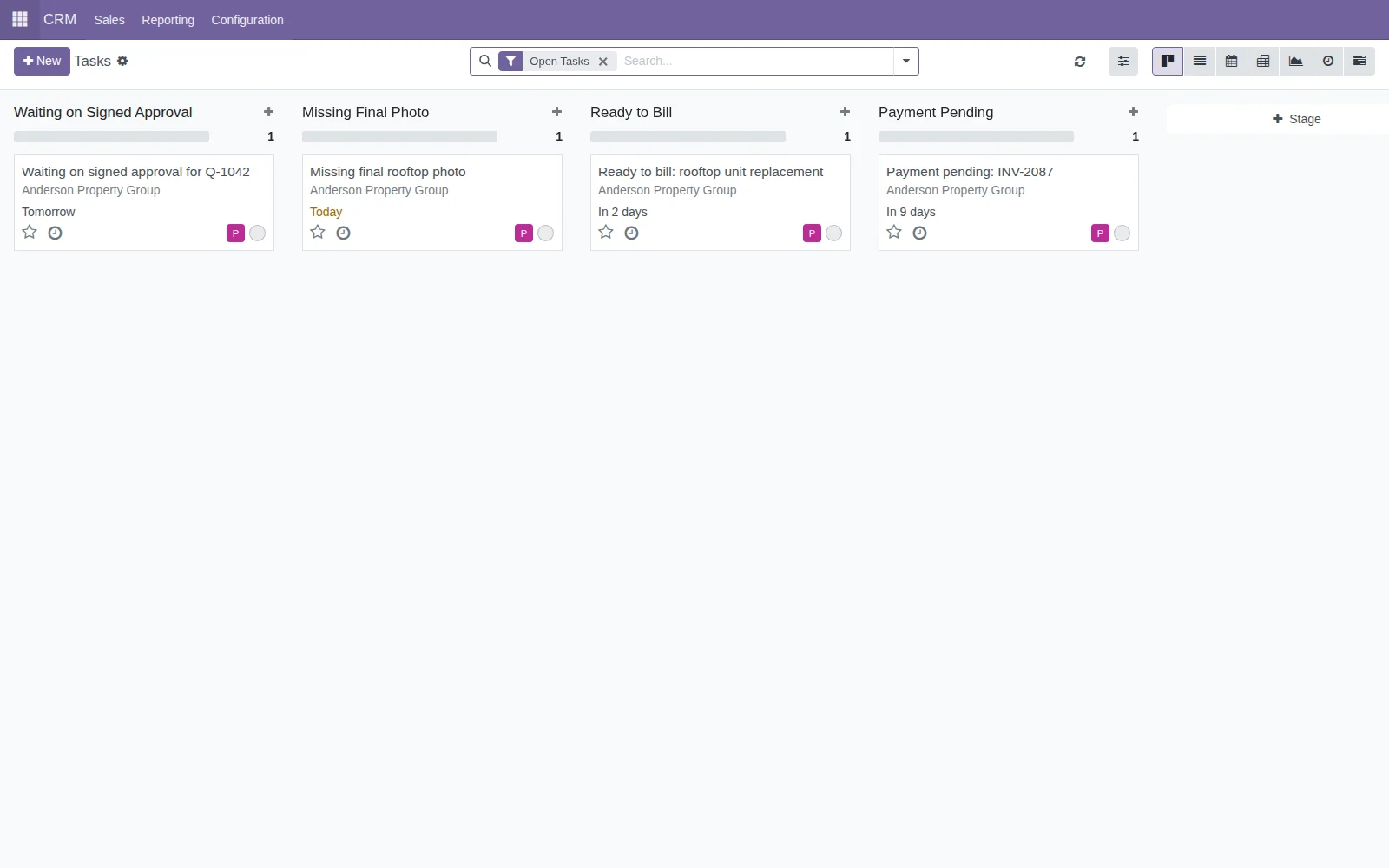 Job and project workspace screenshot