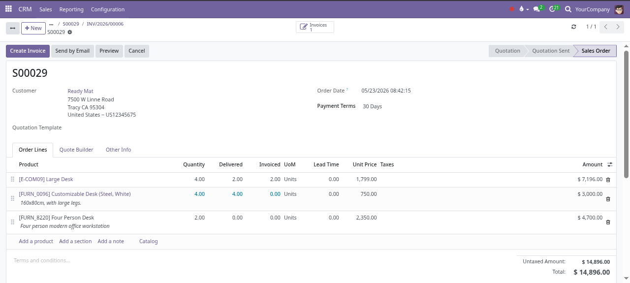 Quote and approval workflow screenshot