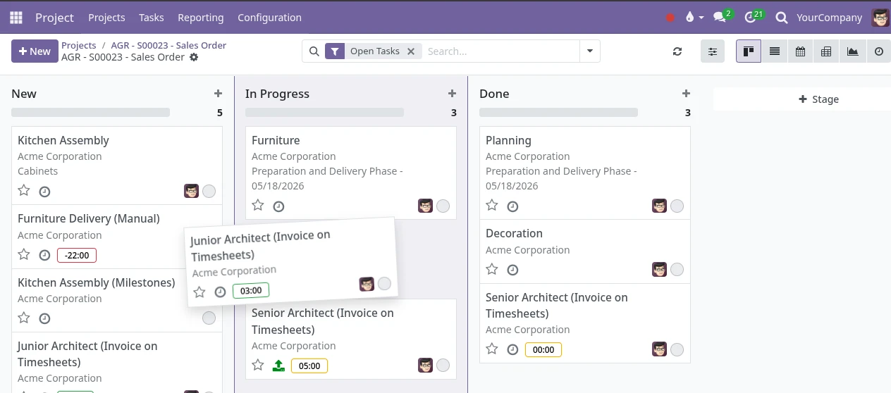 Task workflow screenshot